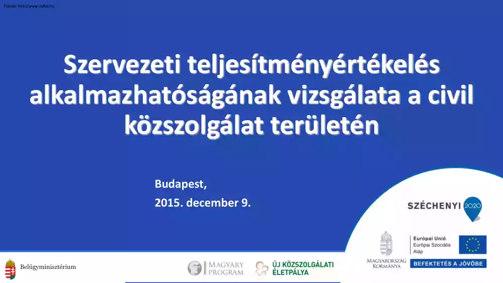 Szervezeti teljesítményértékelés alkalmazhatóságának vizsgálata a civil közszolgálat