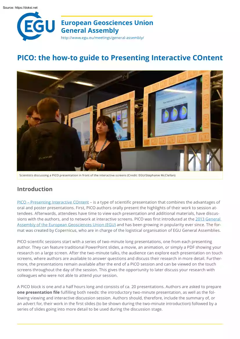 PICO, The How to Guide to Presenting Interactive Content