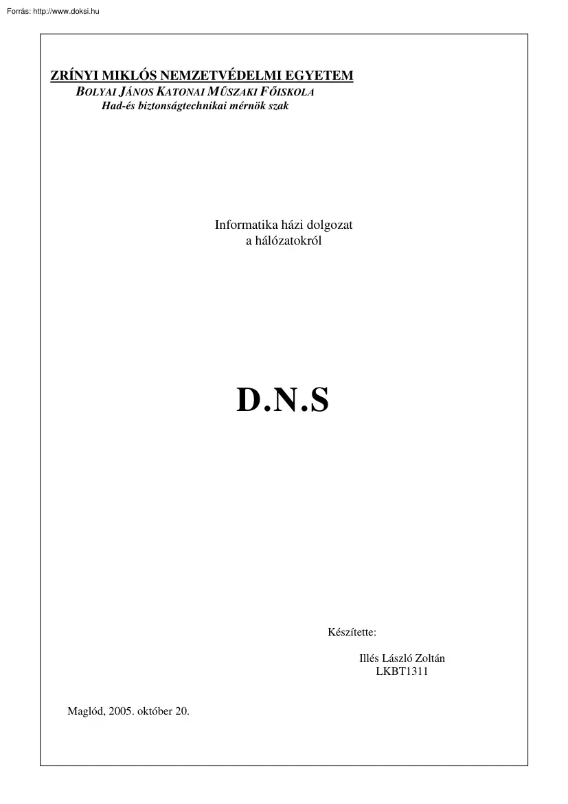 Illés László Zoltán - A DNS