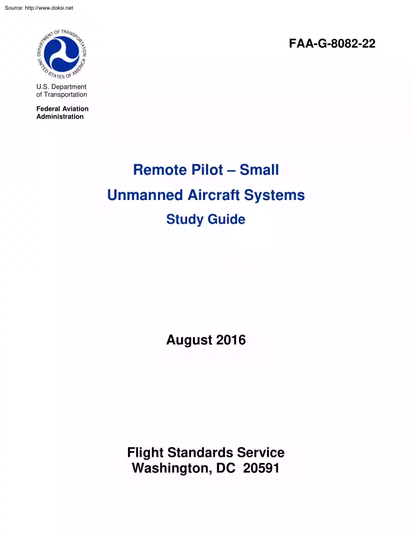 Remote Pilot, Small Unmanned Aircraft Systems Study Guide