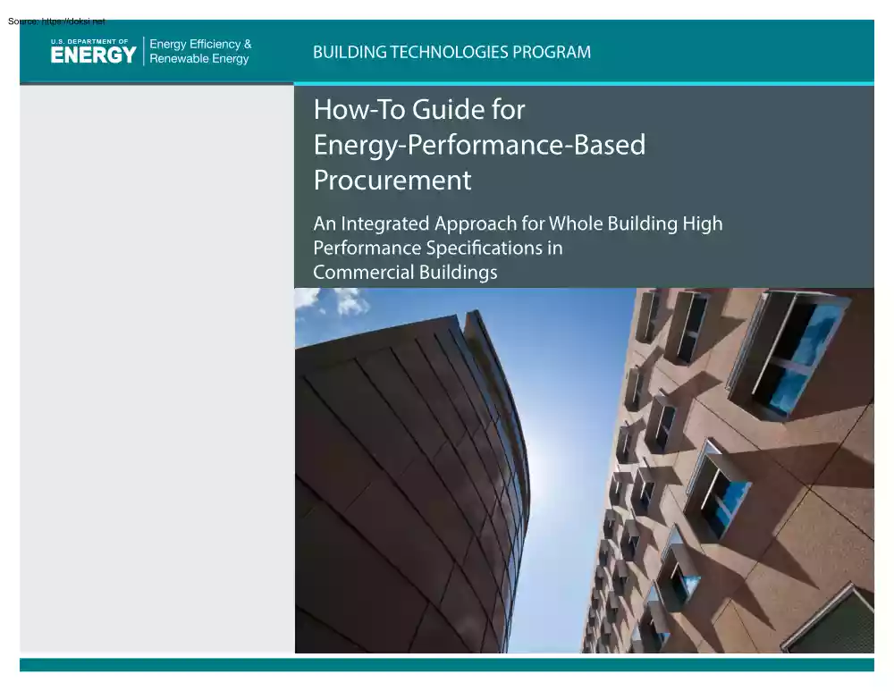 Pless-Torcellini-Scheib - How To Guide for Energy Performance Based Procurement