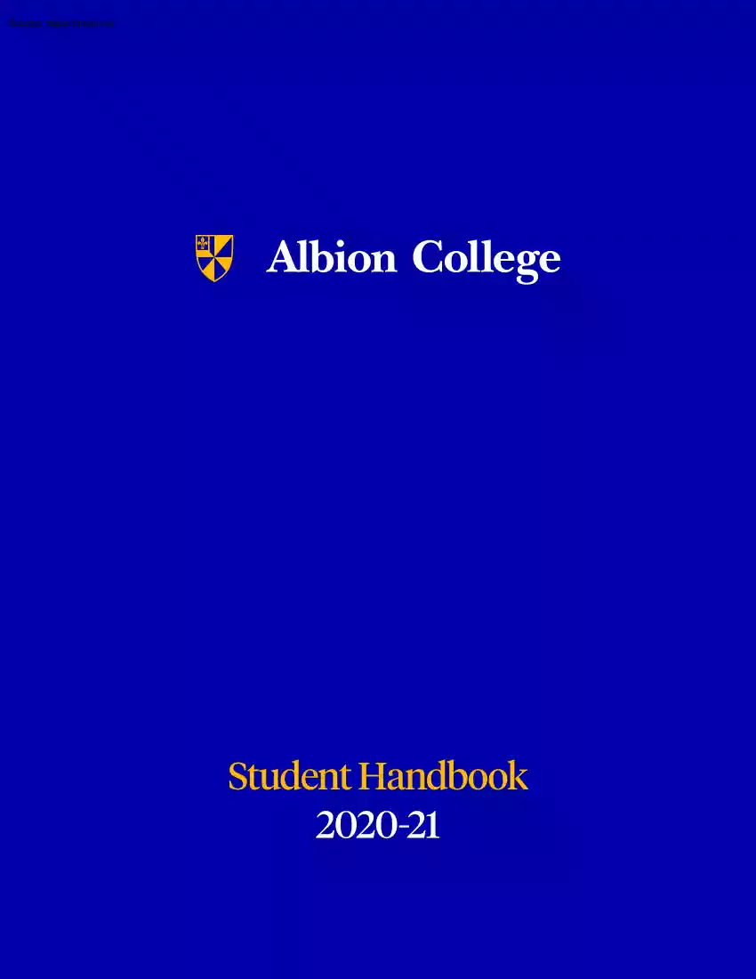 Albion College, Student Handbook