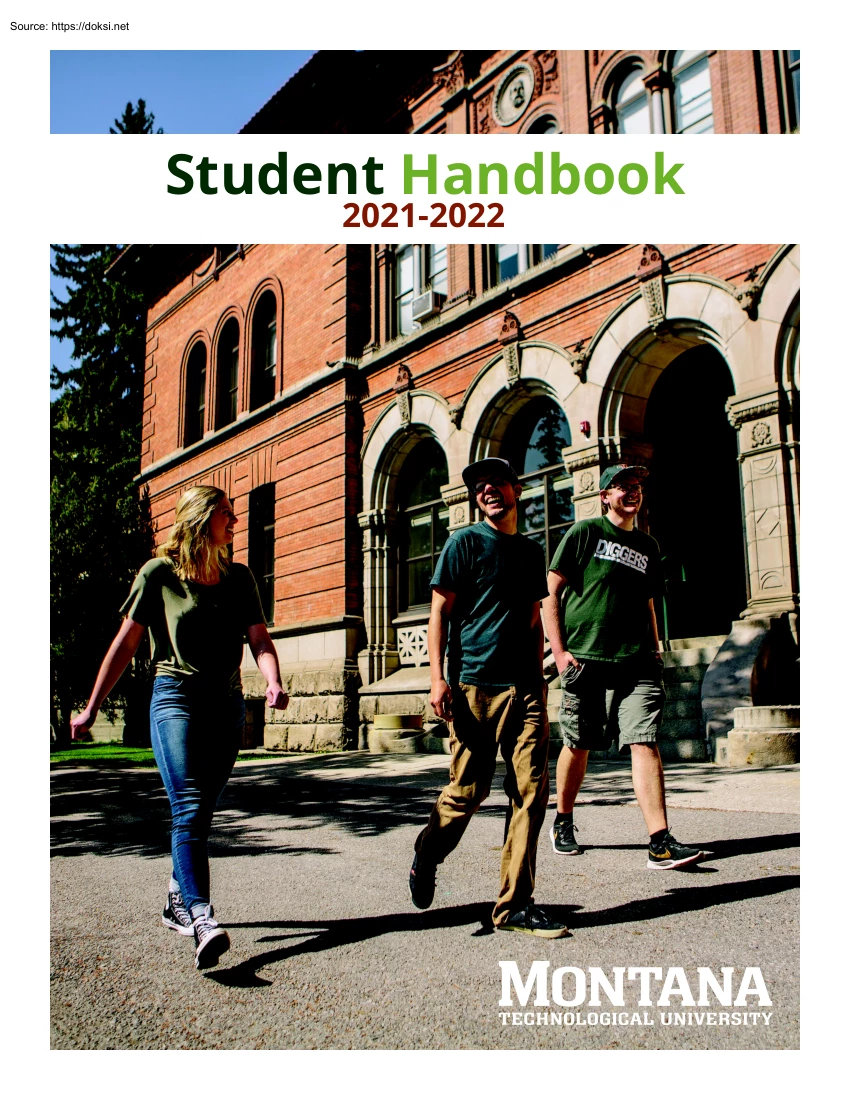 Montana Technological University, Student Handbook