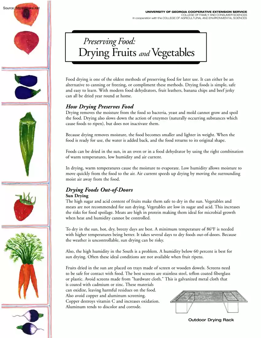 Preserving Food, Drying Fruits and Vegetables