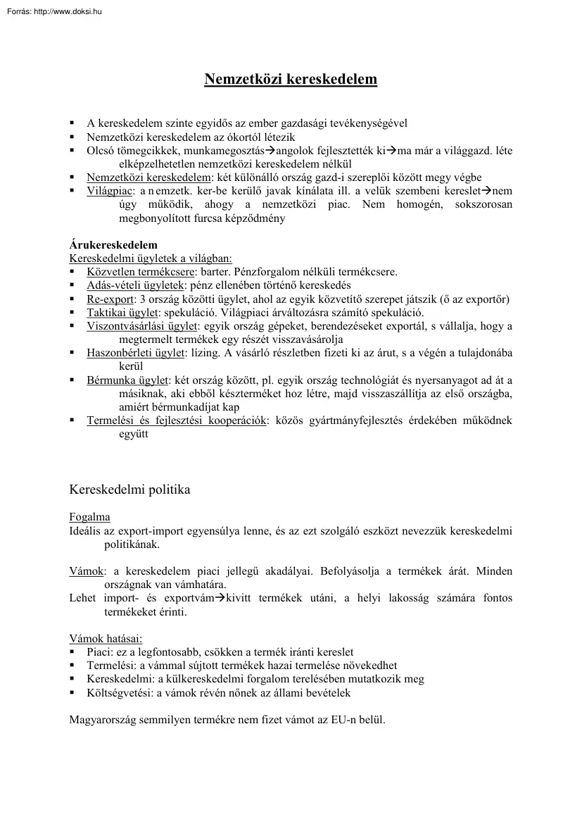 Nemzetközi kereskedelem