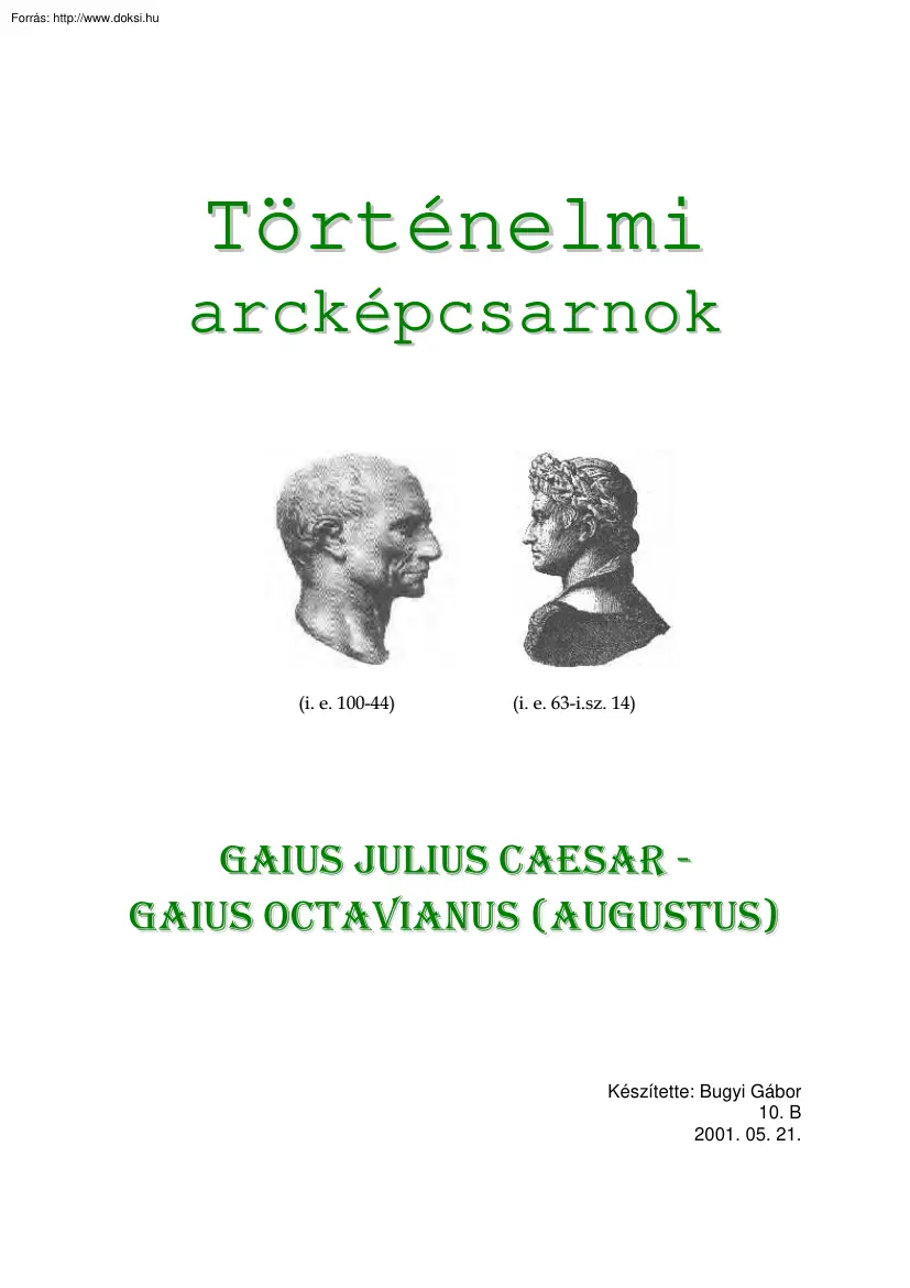 Bugyi Gábor - Történelmi arcképcsarnok