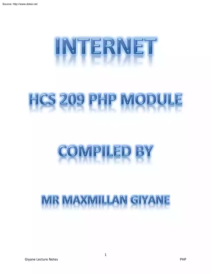 Maxmillan Giyane - PHP
