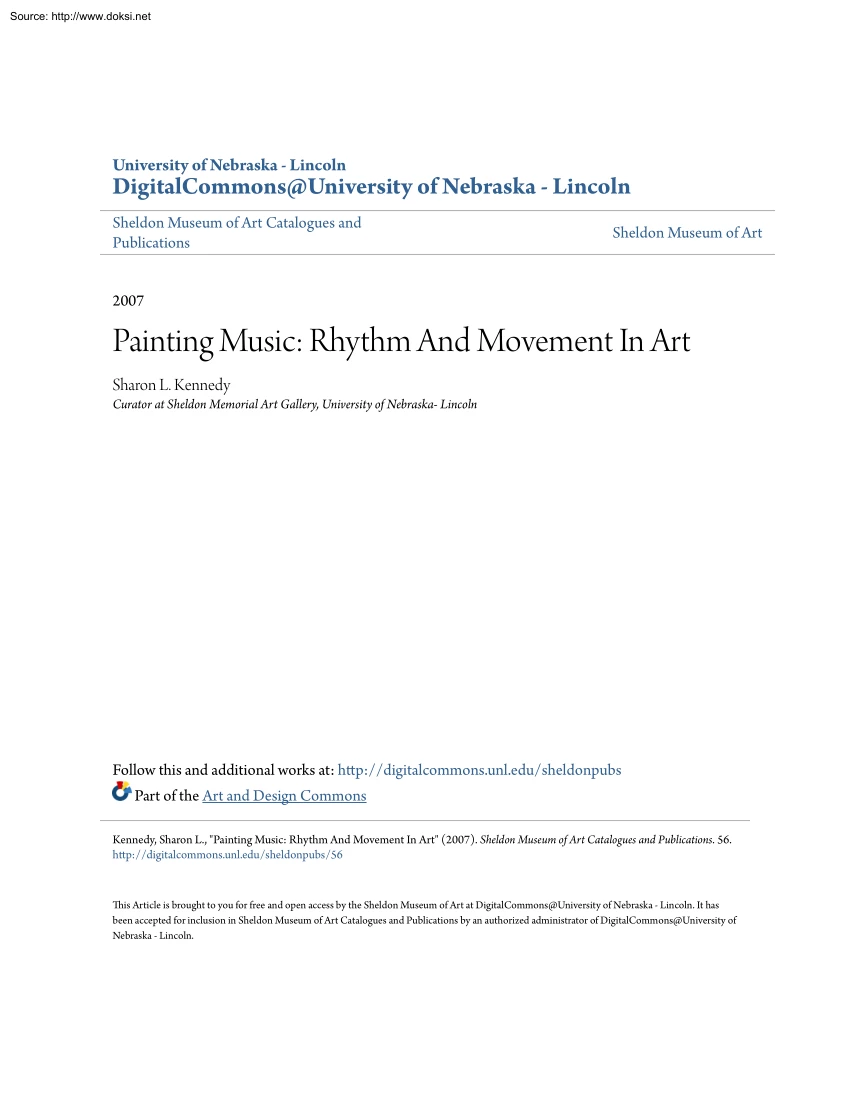 Sharon L. Kennedy - Painting Music, Rhythm And Movement In Art