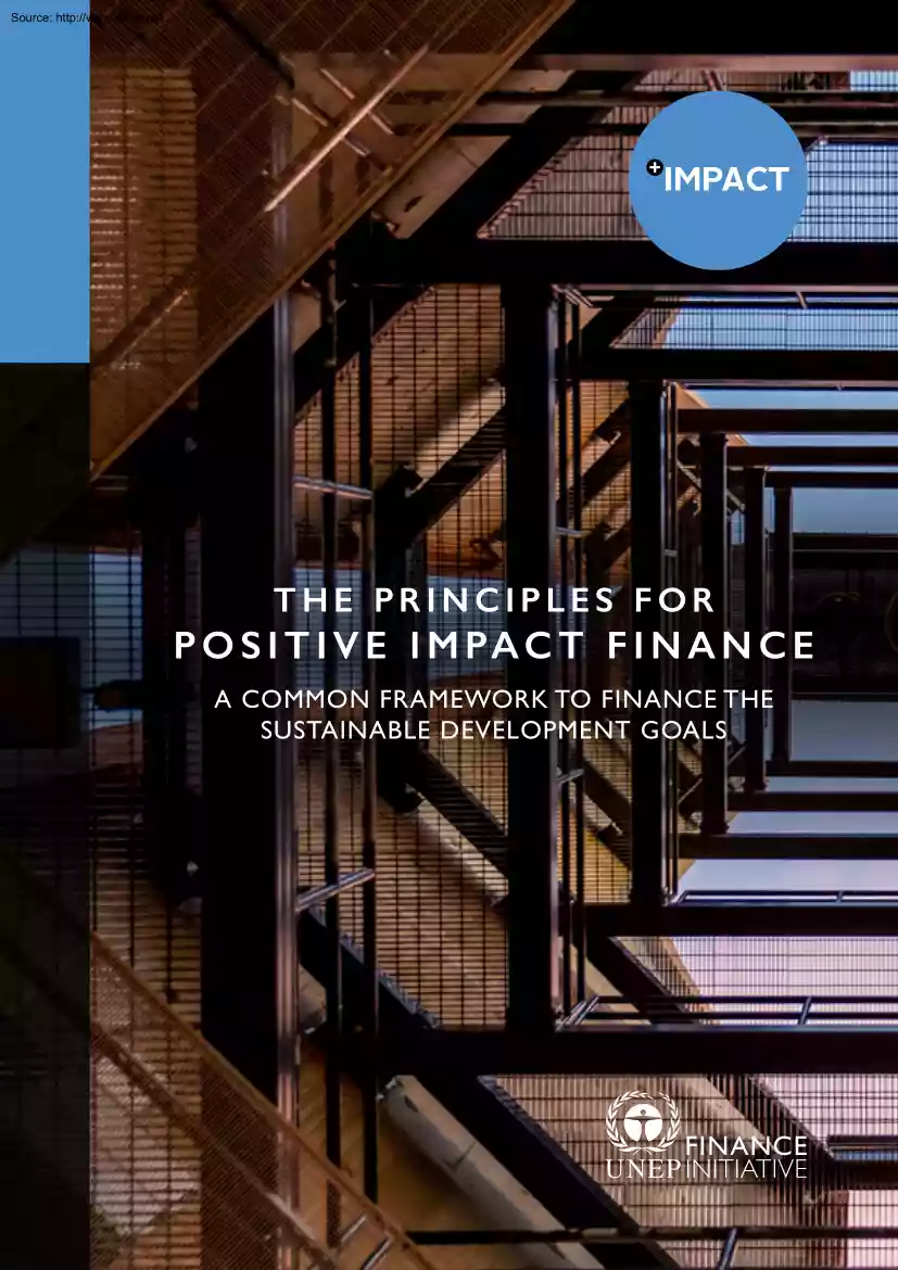 The Principles for Positive Impact Finance