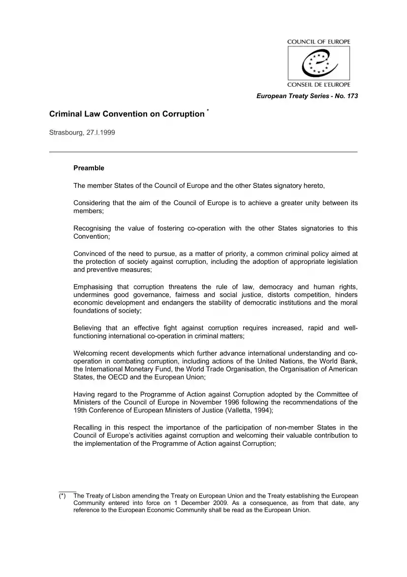Criminal Law Convention on Corruption