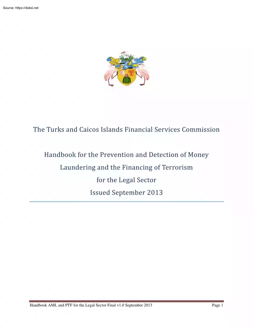 Handbook for the Prevention and Detection of Money Laundering and the Financing of Terrorism for the Legal Sector