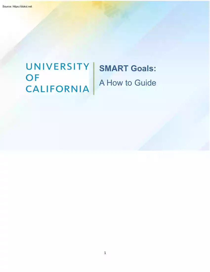 Smart Goals, A How to Guide