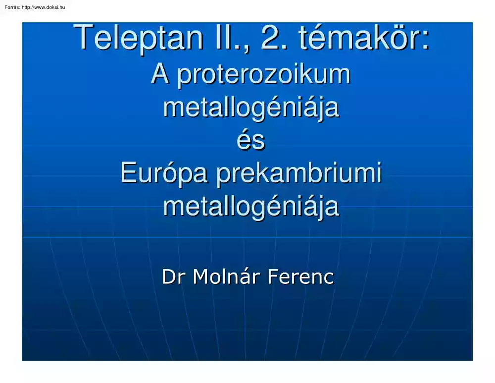 Dr. Molnár Ferenc - Teleptan II