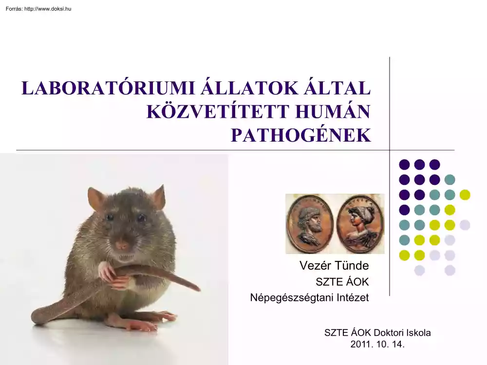 Vezér Tünde - Laboratóriumi állatok által közvetített humán pathogének