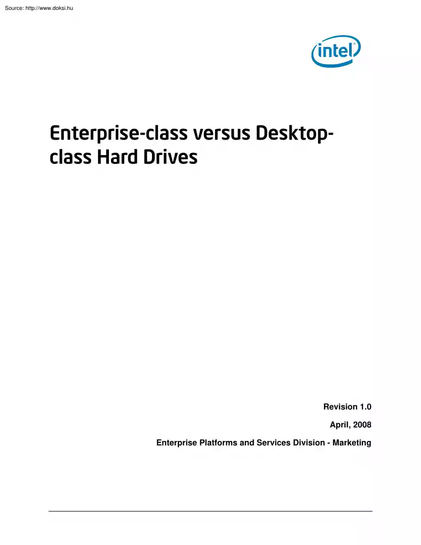 Enterprise class versus desktop class hard drives