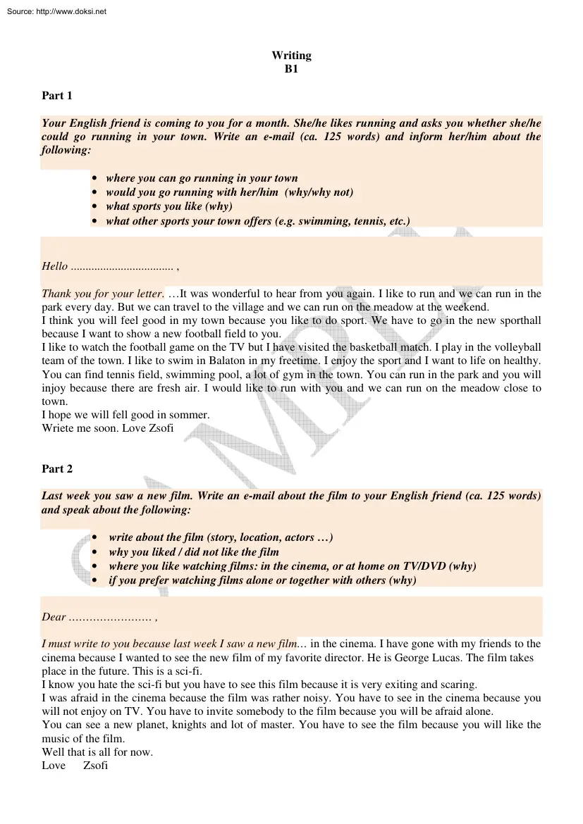 Writing Practice B1