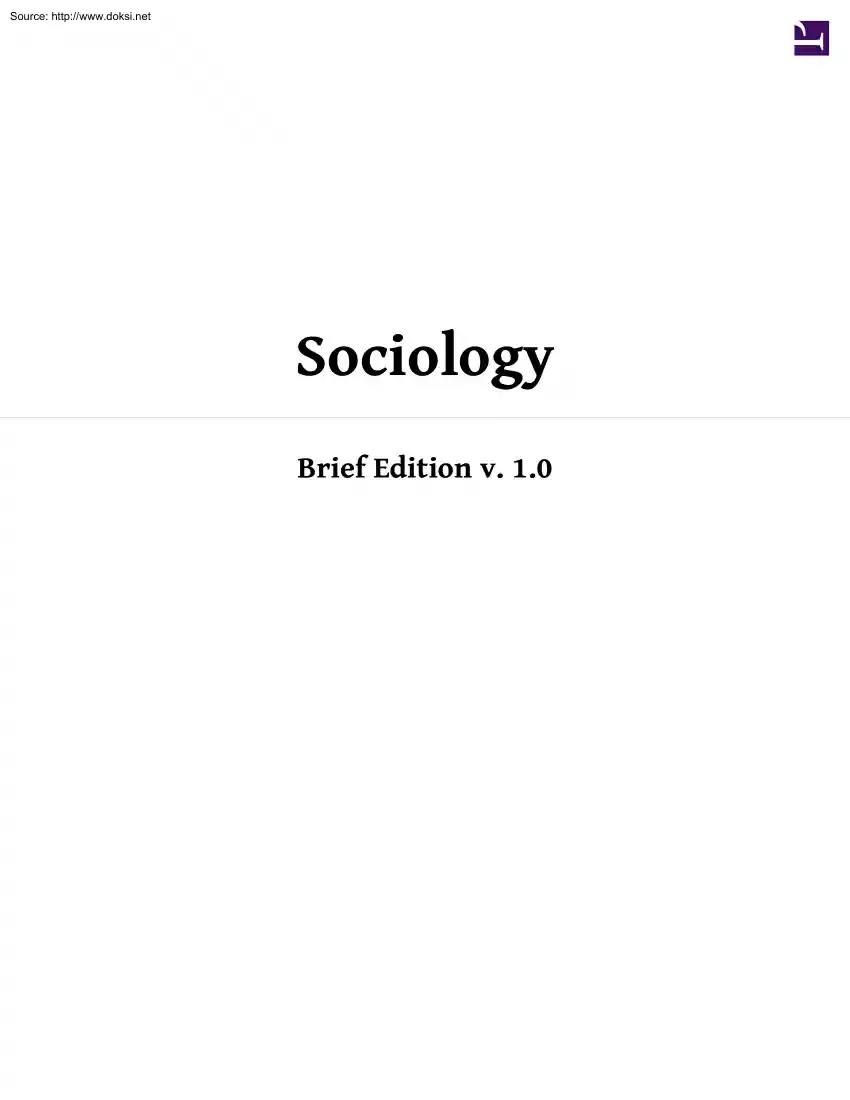 Sociology, Brief Edition v1.0