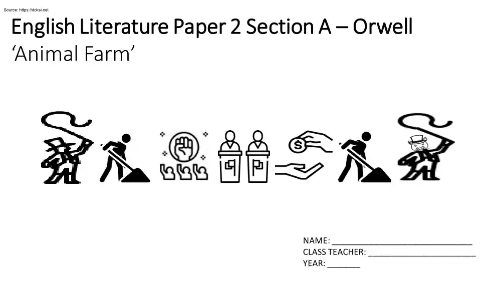 English Literature Paper, Orwell Animal Farm