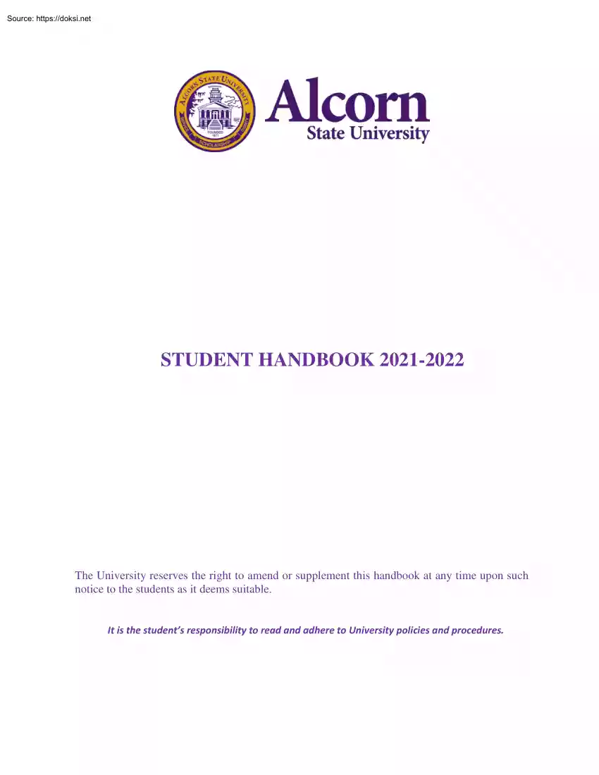 Alcorn State University, Student Handbook
