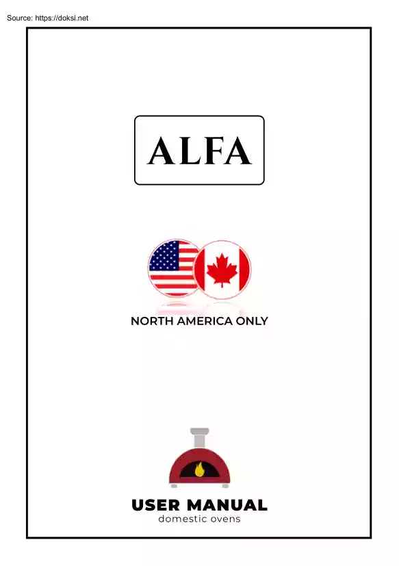 Alfa, User Manual Domestic Ovens