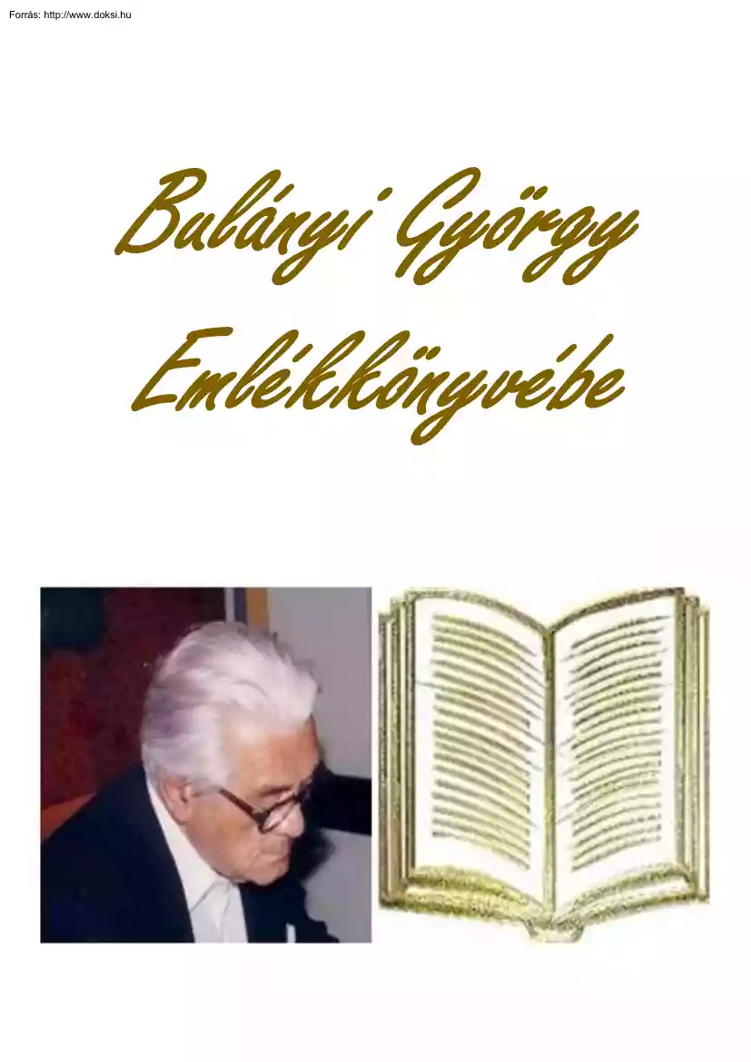 Bulányi György emlékkönyvébe