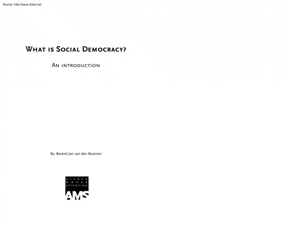 Berend Jan van den Boomen - What is Social Democracy