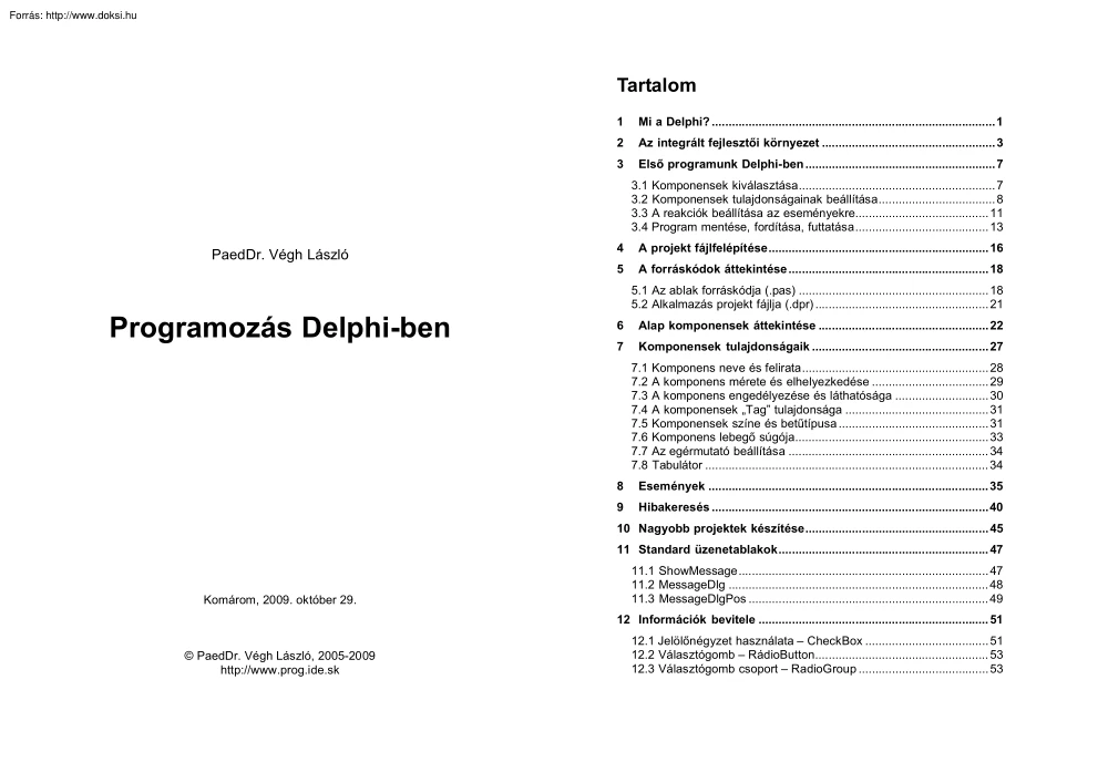 Végh László - Programozás Delphiben