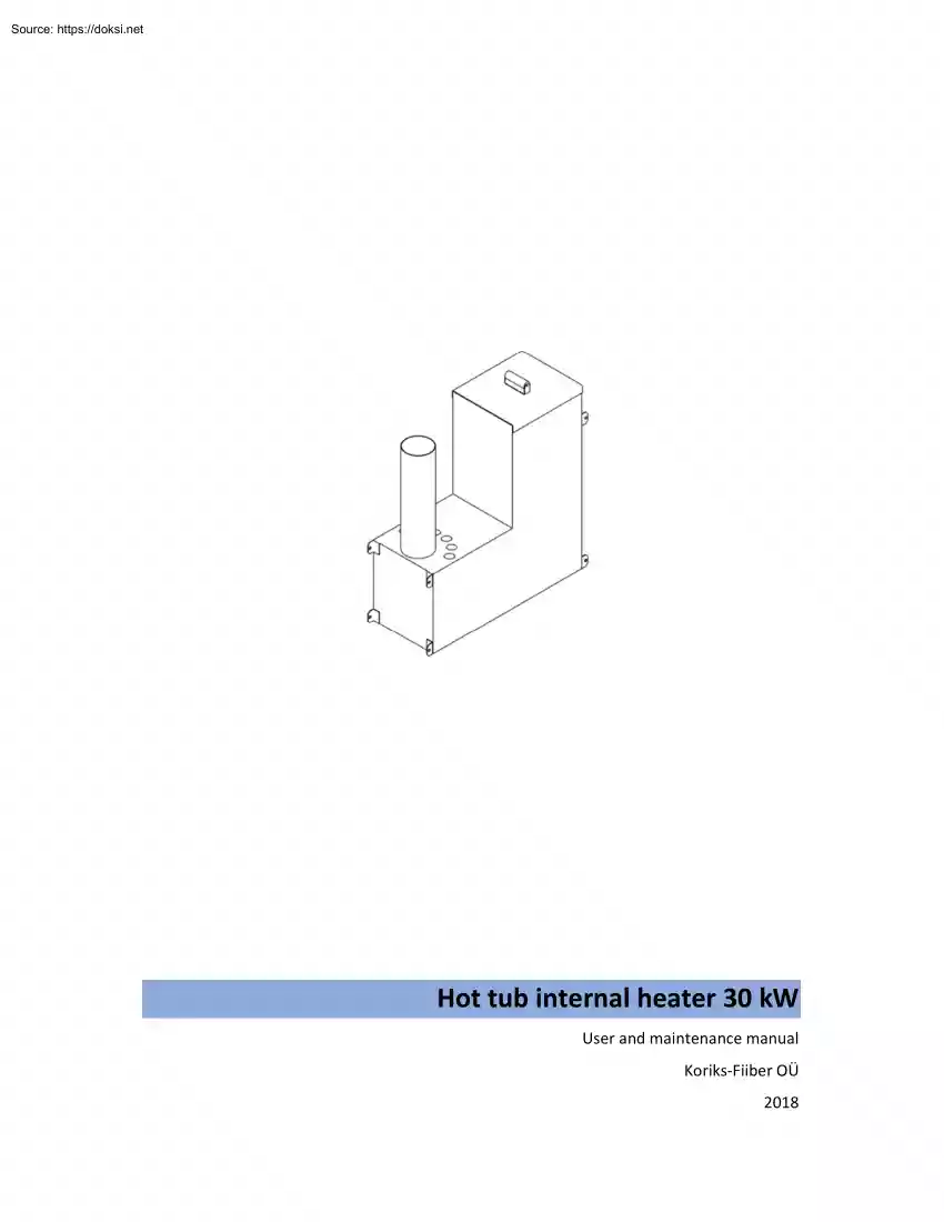 Hot Tub Internal Heater 30 kW, User and Maintenance Manual