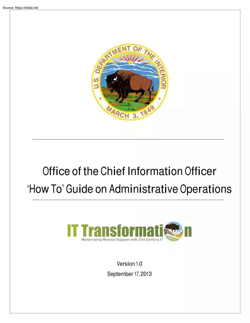 Office of the Chief Information Officer How To Guide on Administrative Operations