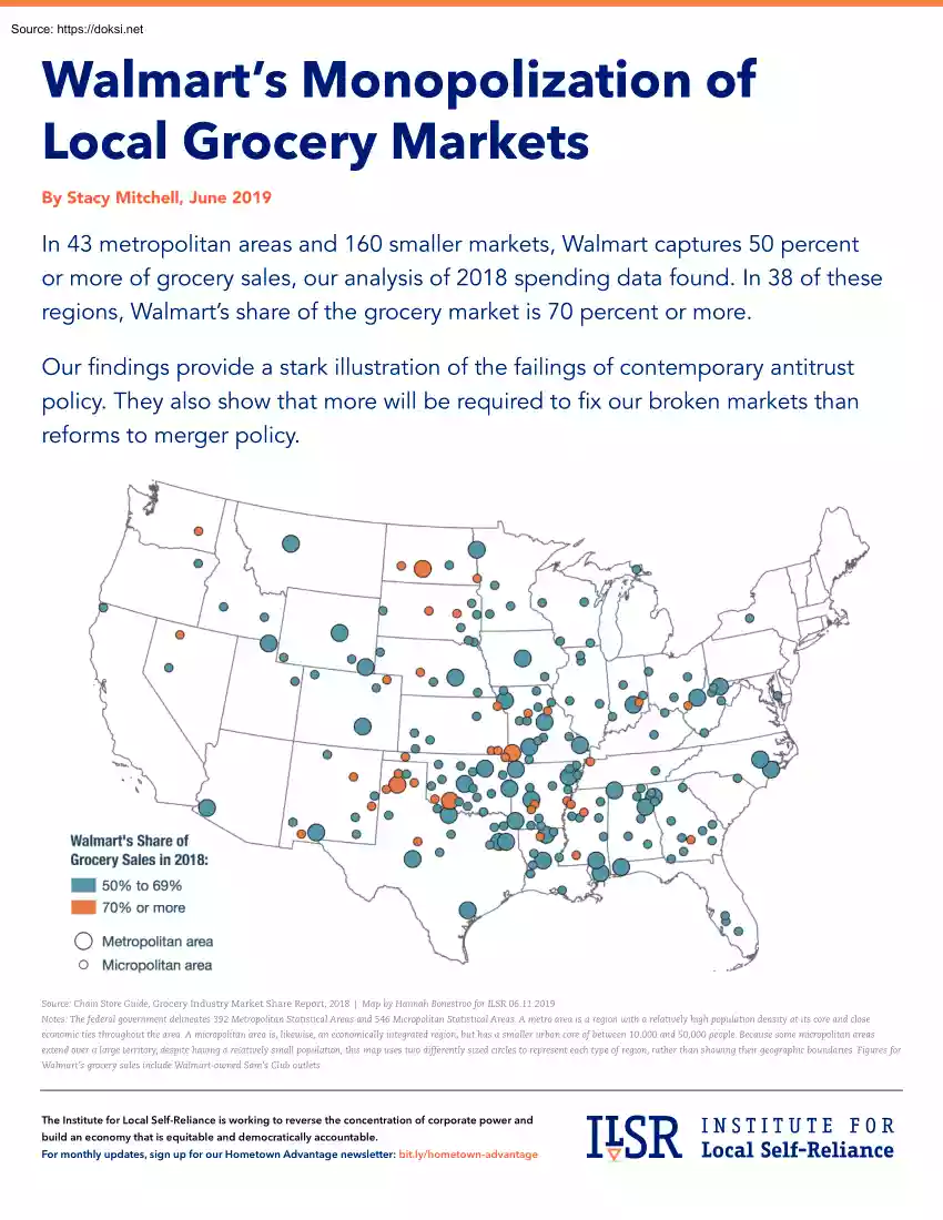 Stacy Mitchell - Walmarts Monopolization of Local Grocery Markets