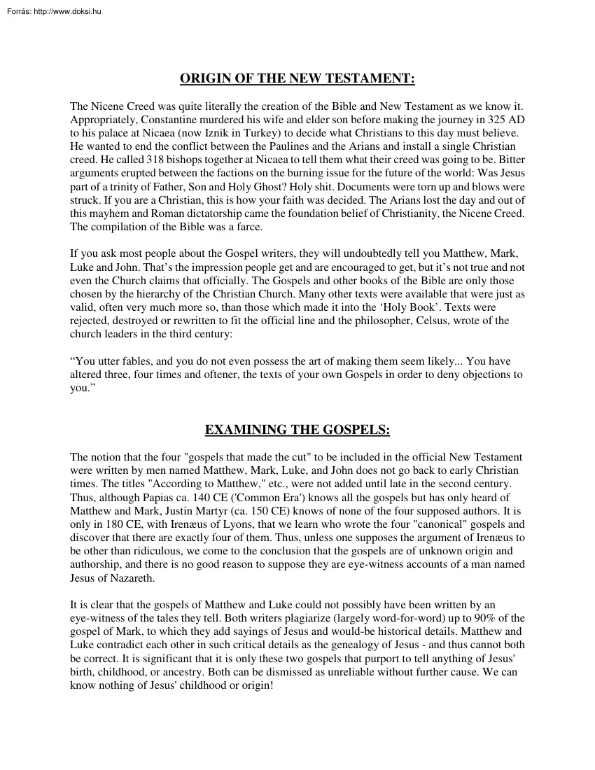 The Jesus myth, the facts