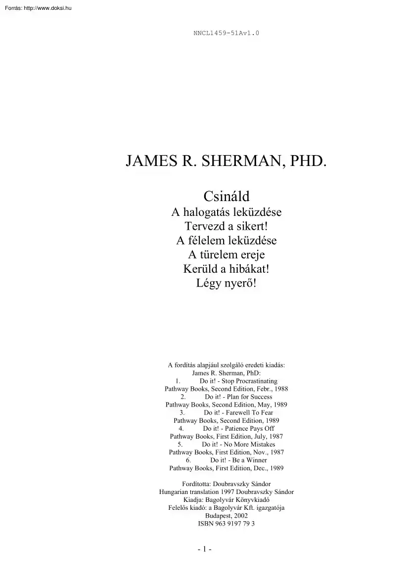 James R. Sherman - Csináld
