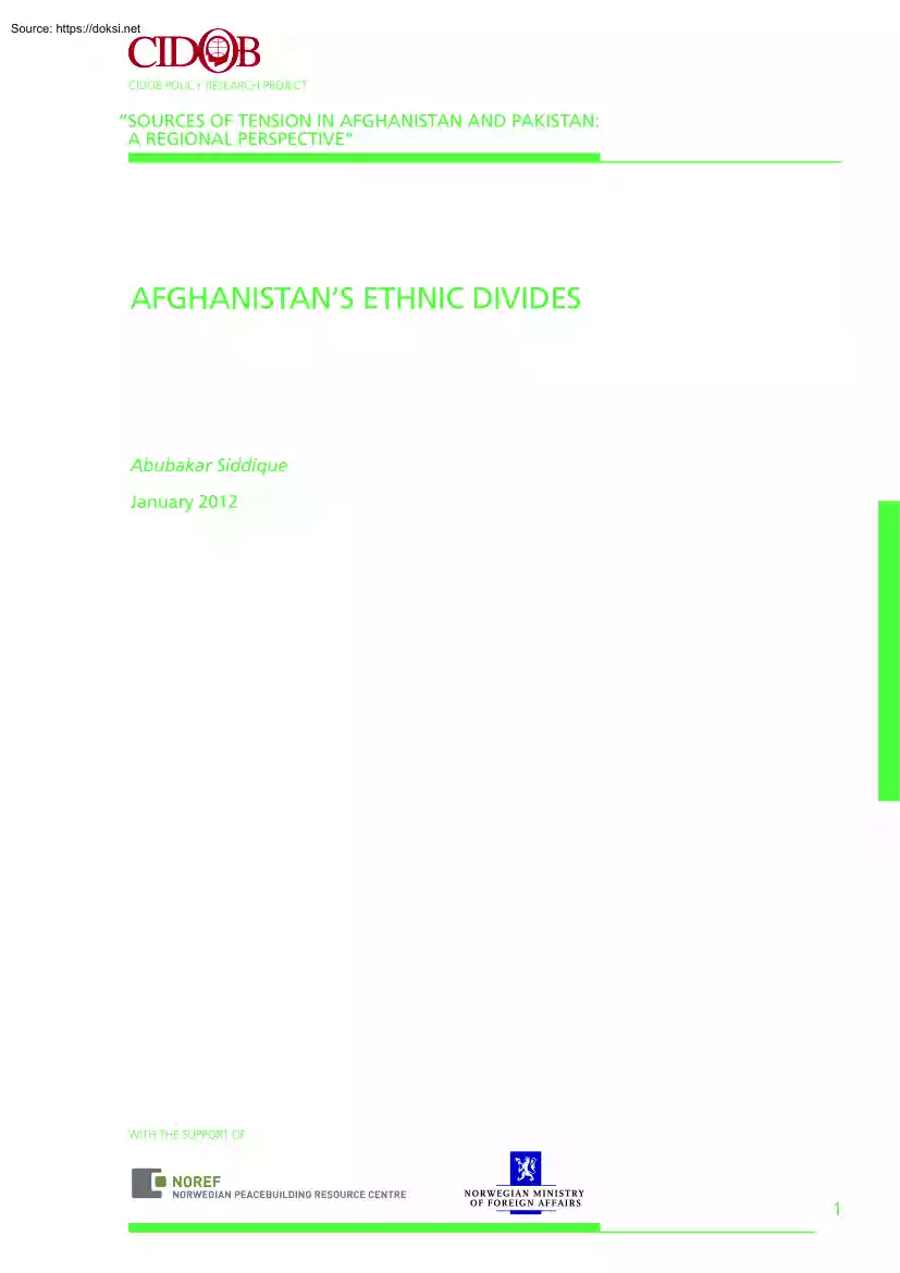 Abubakar Siddique - Afghanistans Ethnic Divides