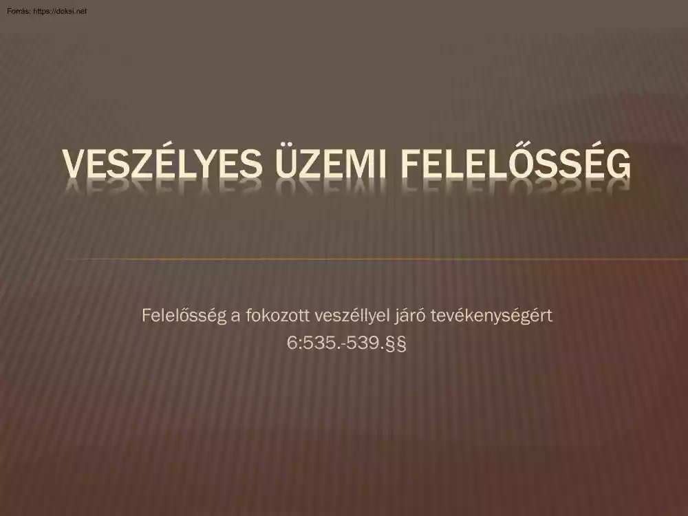 Veszélyes üzemi felelősség