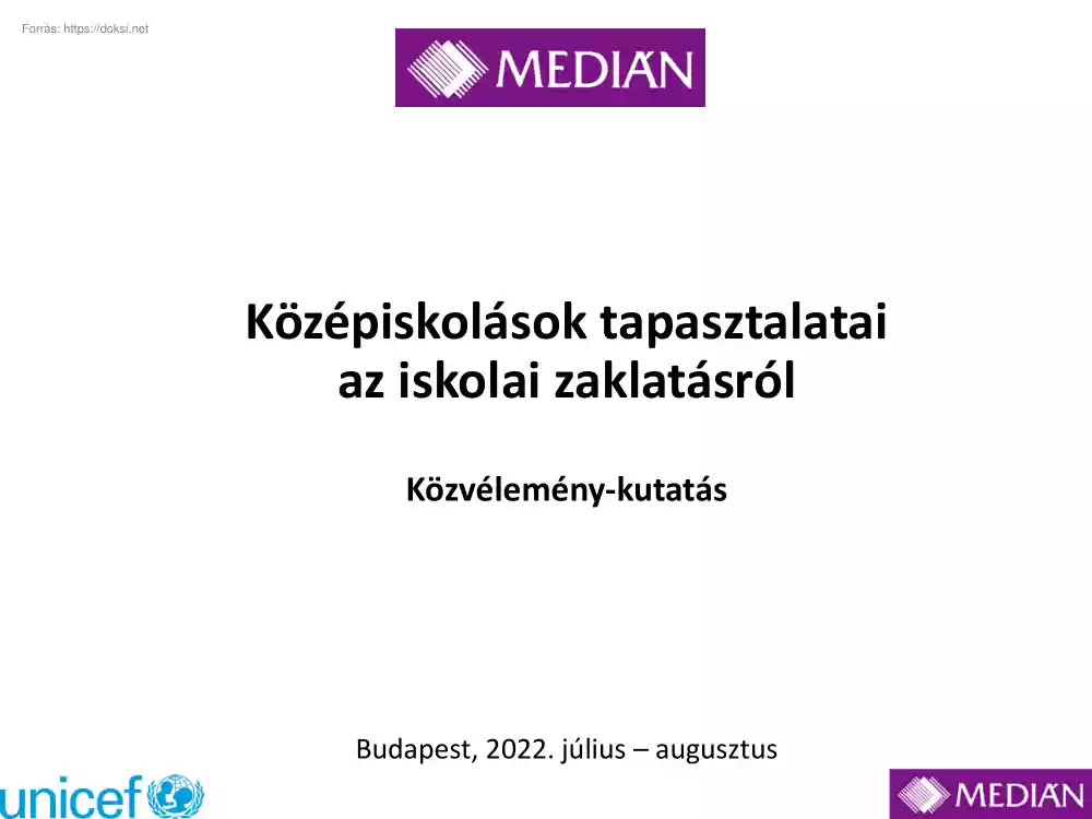 Középiskolások tapasztalatai az iskolai zaklatásról