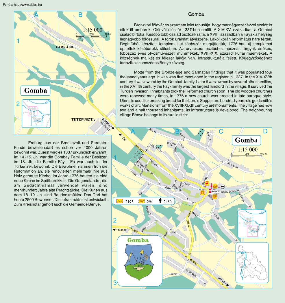 Gomba térképe és rövid története