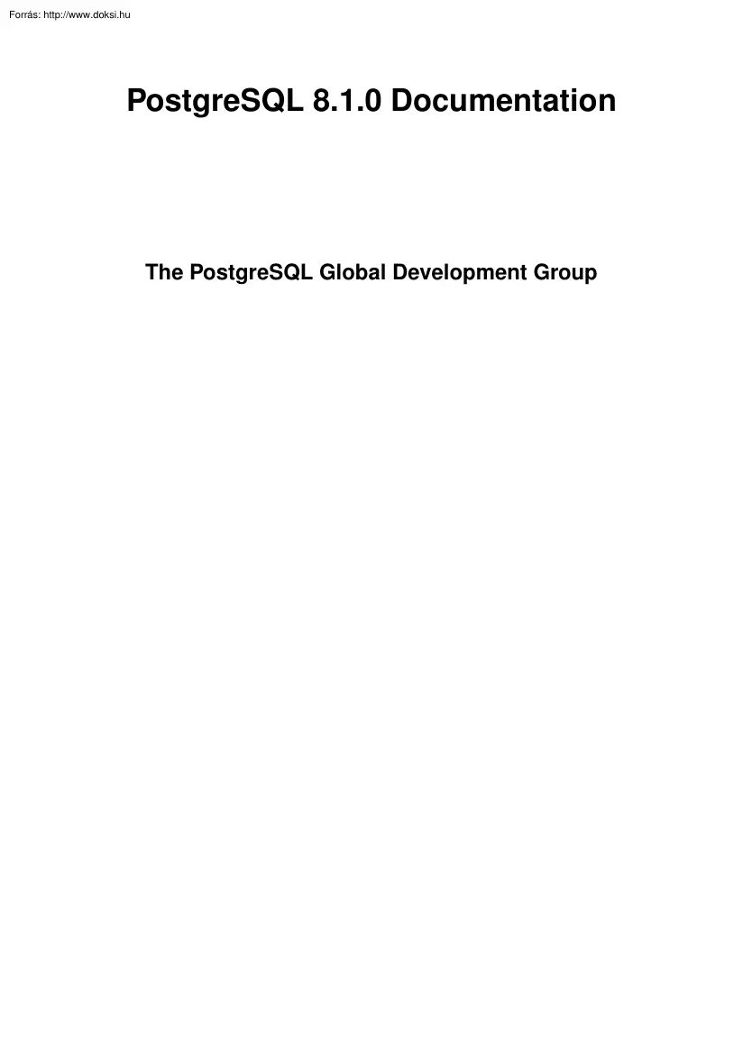 PostgreSQL 8.1.0 Reference Manual