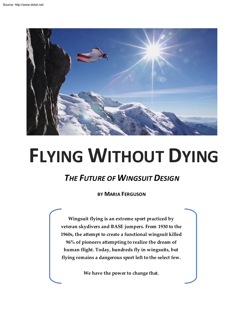 Maria Ferguson - Flying Without Dying, The Future of Wingsuit Design