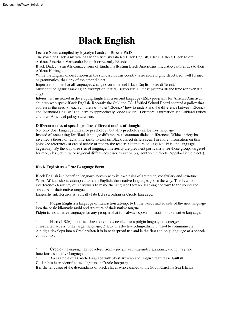 Black English