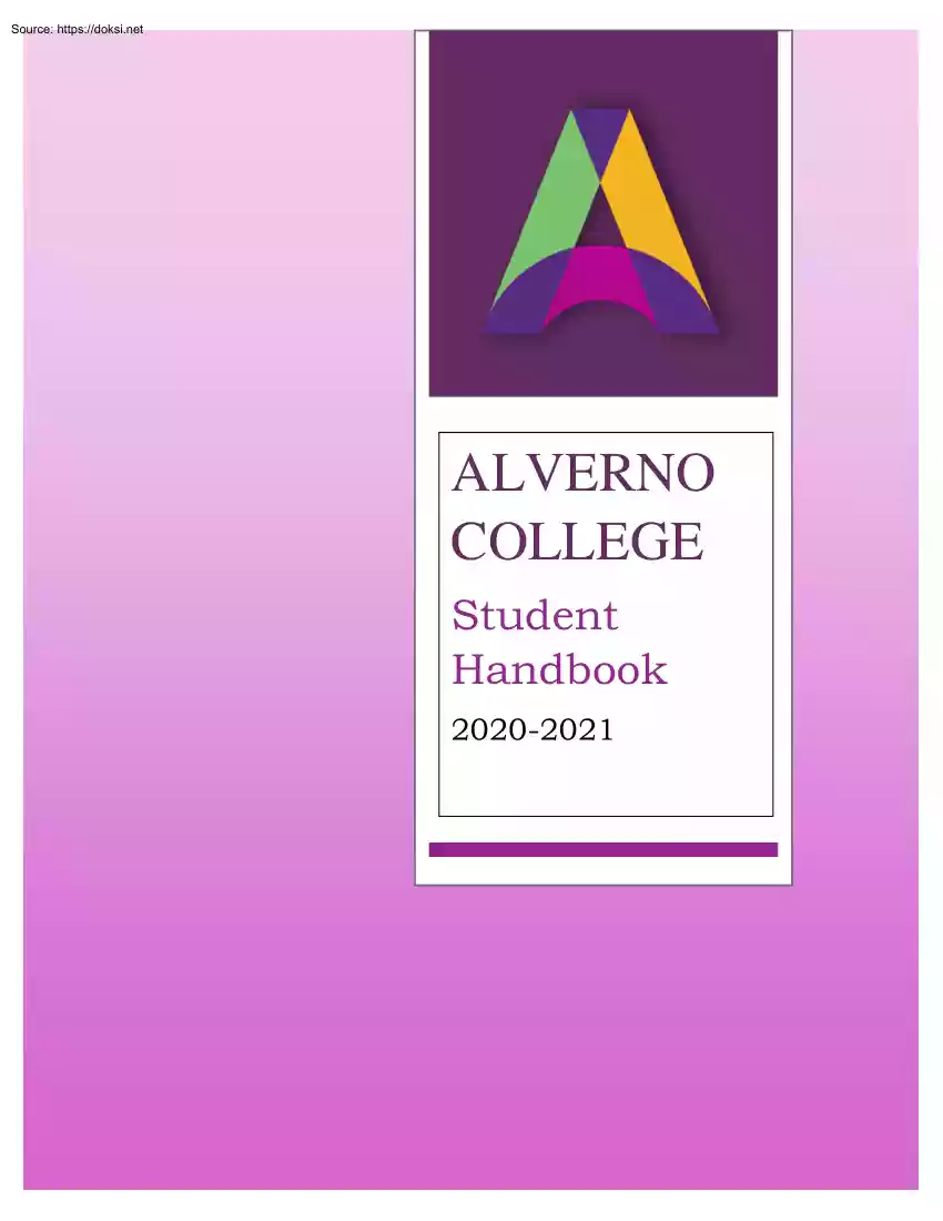 Alverno College, Student Handbook
