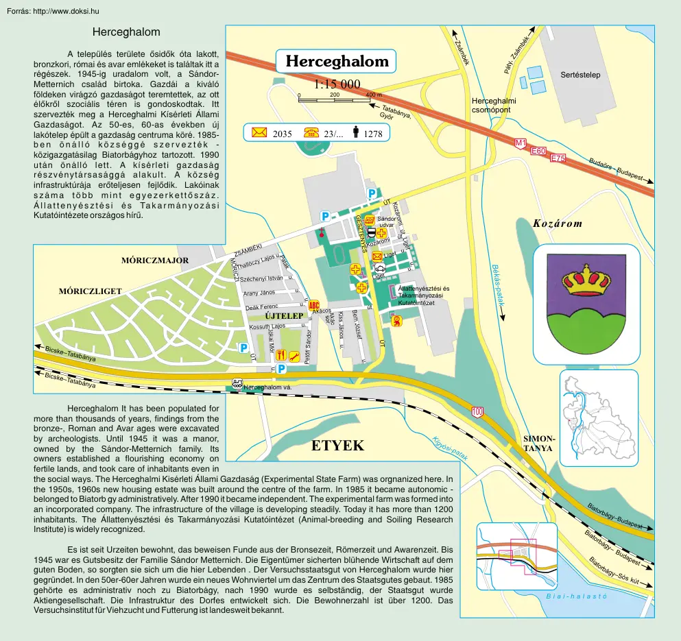 Herceghalom térképe és rövid története