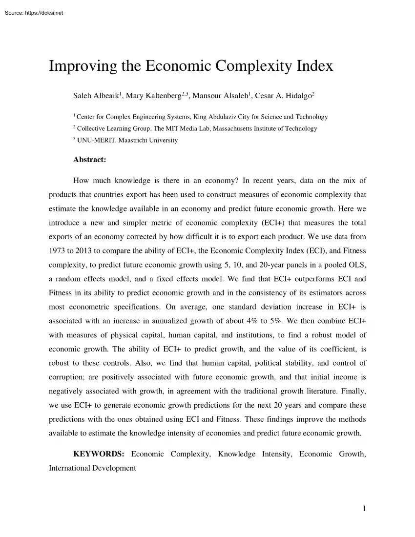 Albeaik-Albeaik-Alsaleh - Improving the Economic Complexity Index