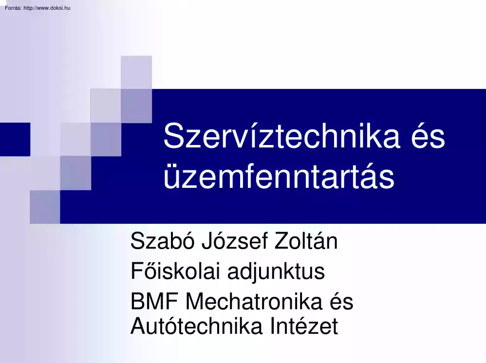 Szabó József Zoltán - Motor alkatrészek javítása