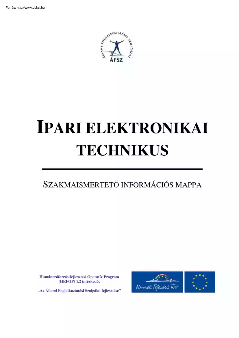 Ipari elektronikai technikus, szakmaismertető információs mappa