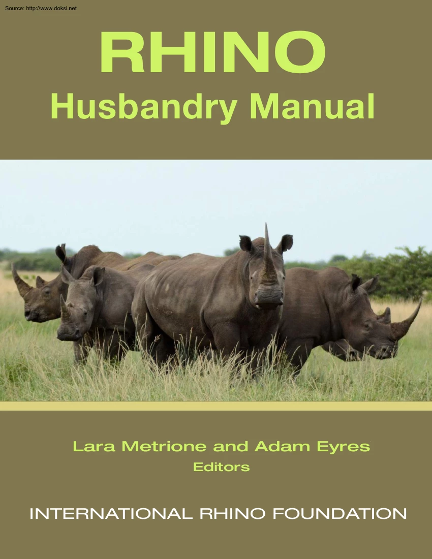 Metrione-Eyres - Rhino Husbandry Manual