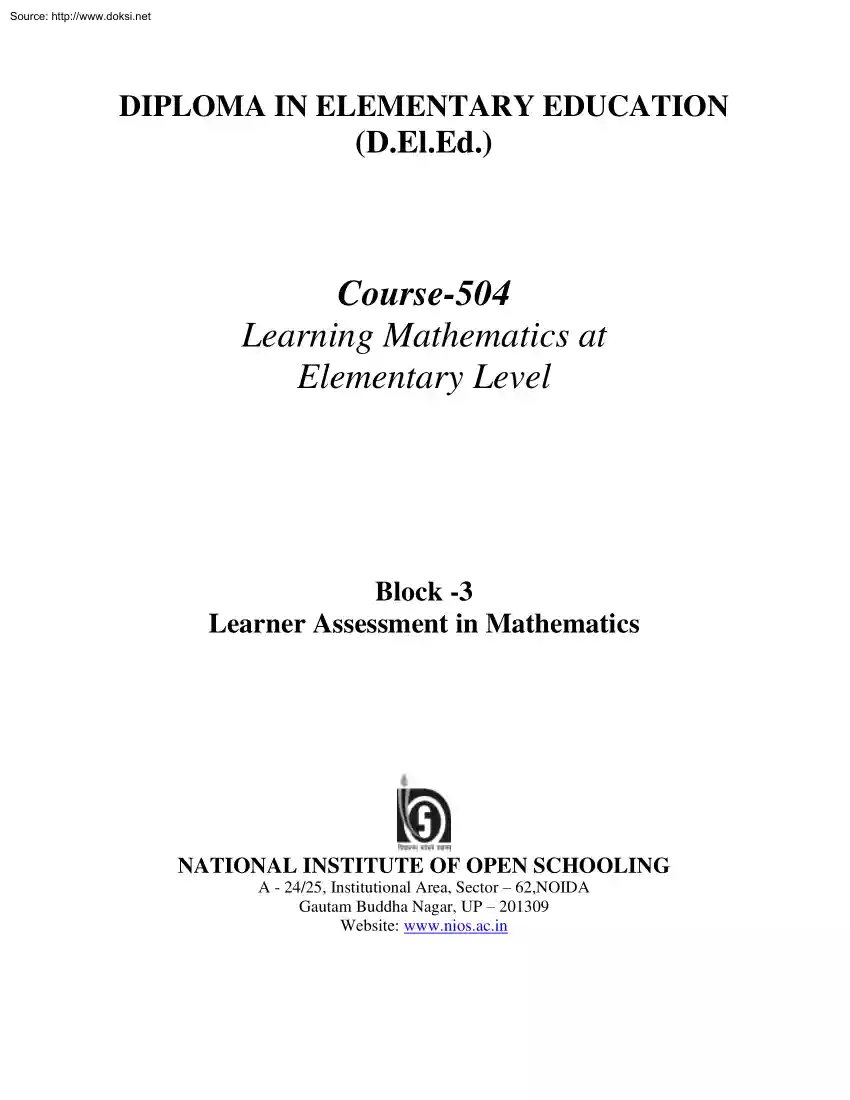Learner Assessment in Mathematics