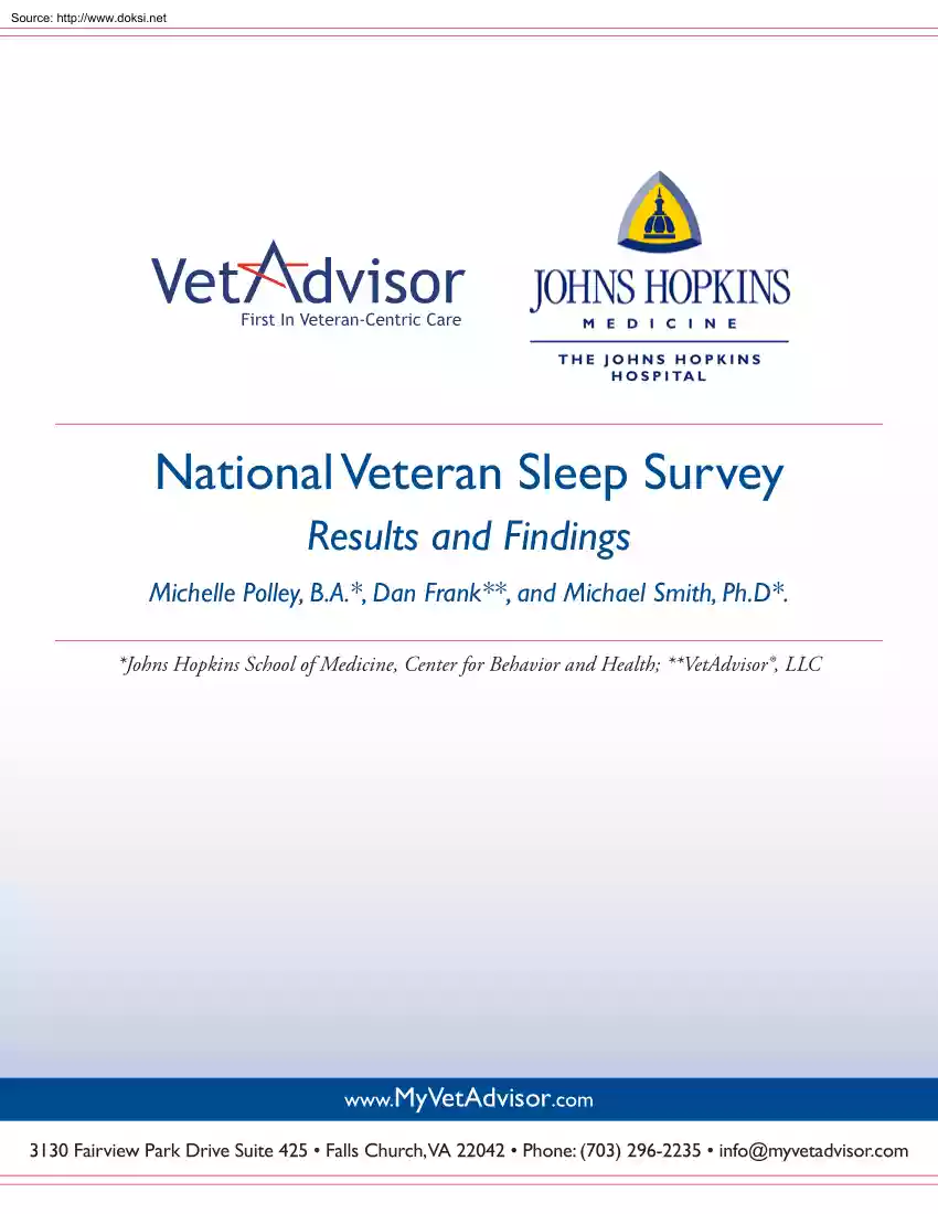 Polley-Frank-Smith - National Veteran Sleep Survey