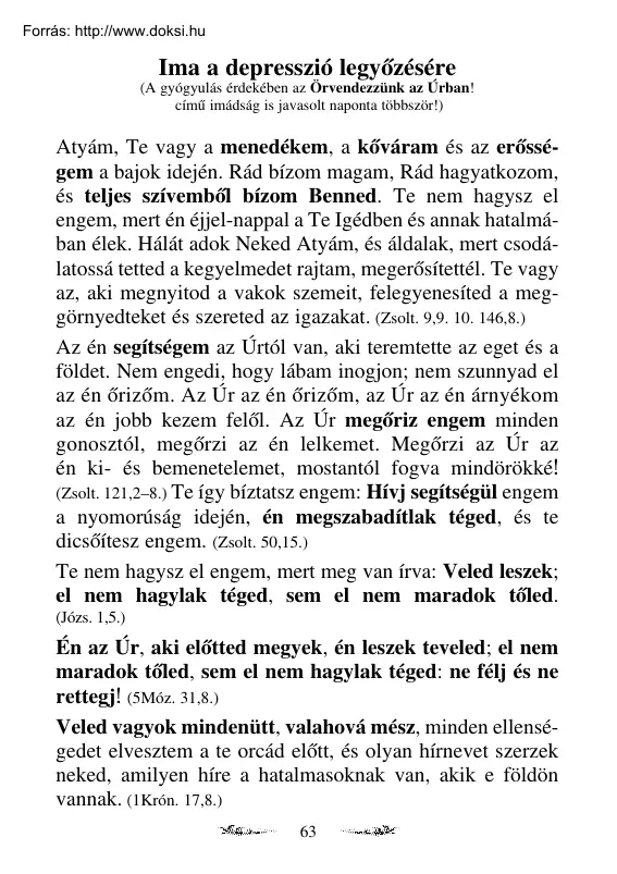 Ima a depresszió legyőzésére
