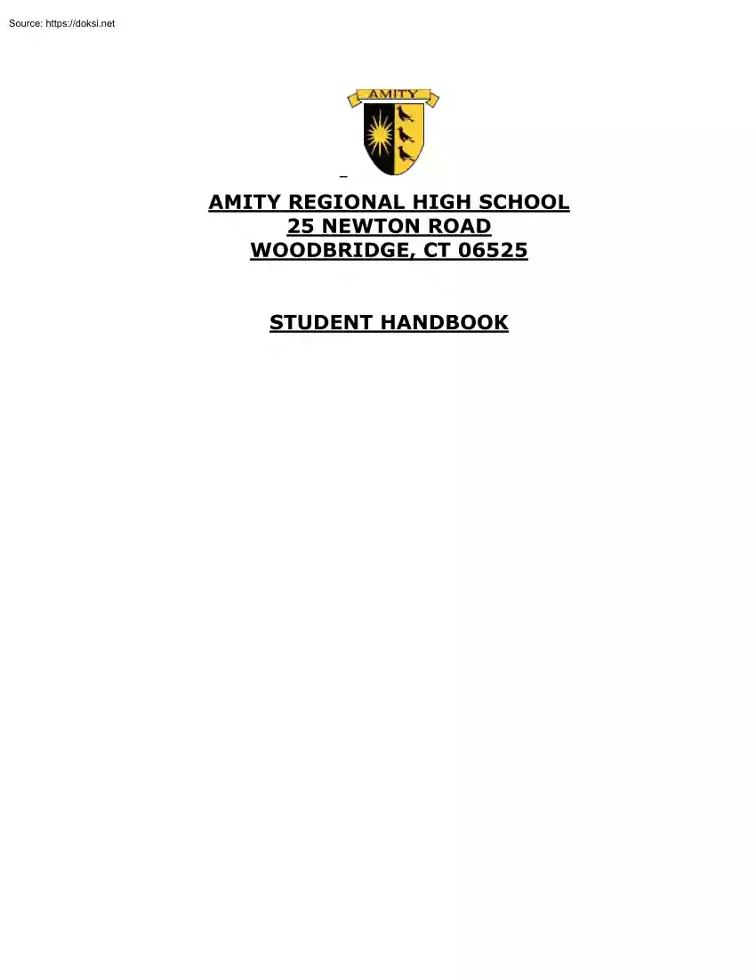 Amity Regional High School, Student Handbook