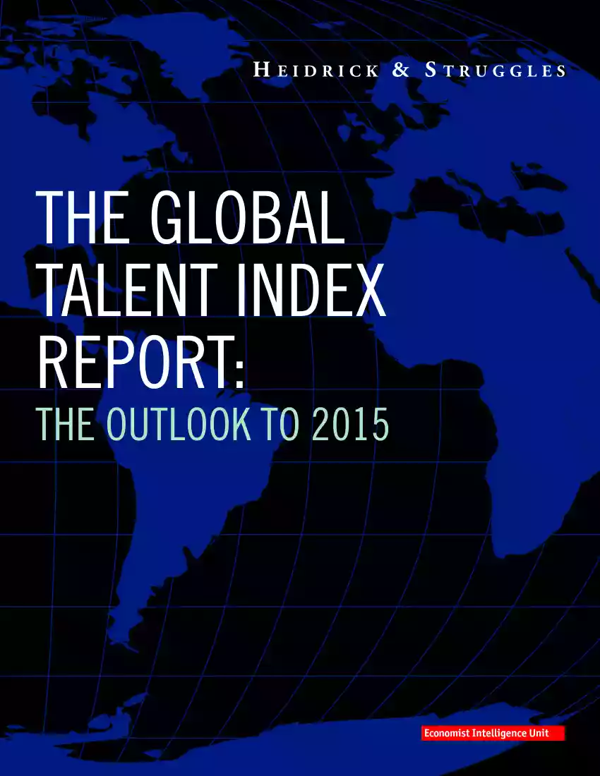 The global talent index report, The outlook to 2015